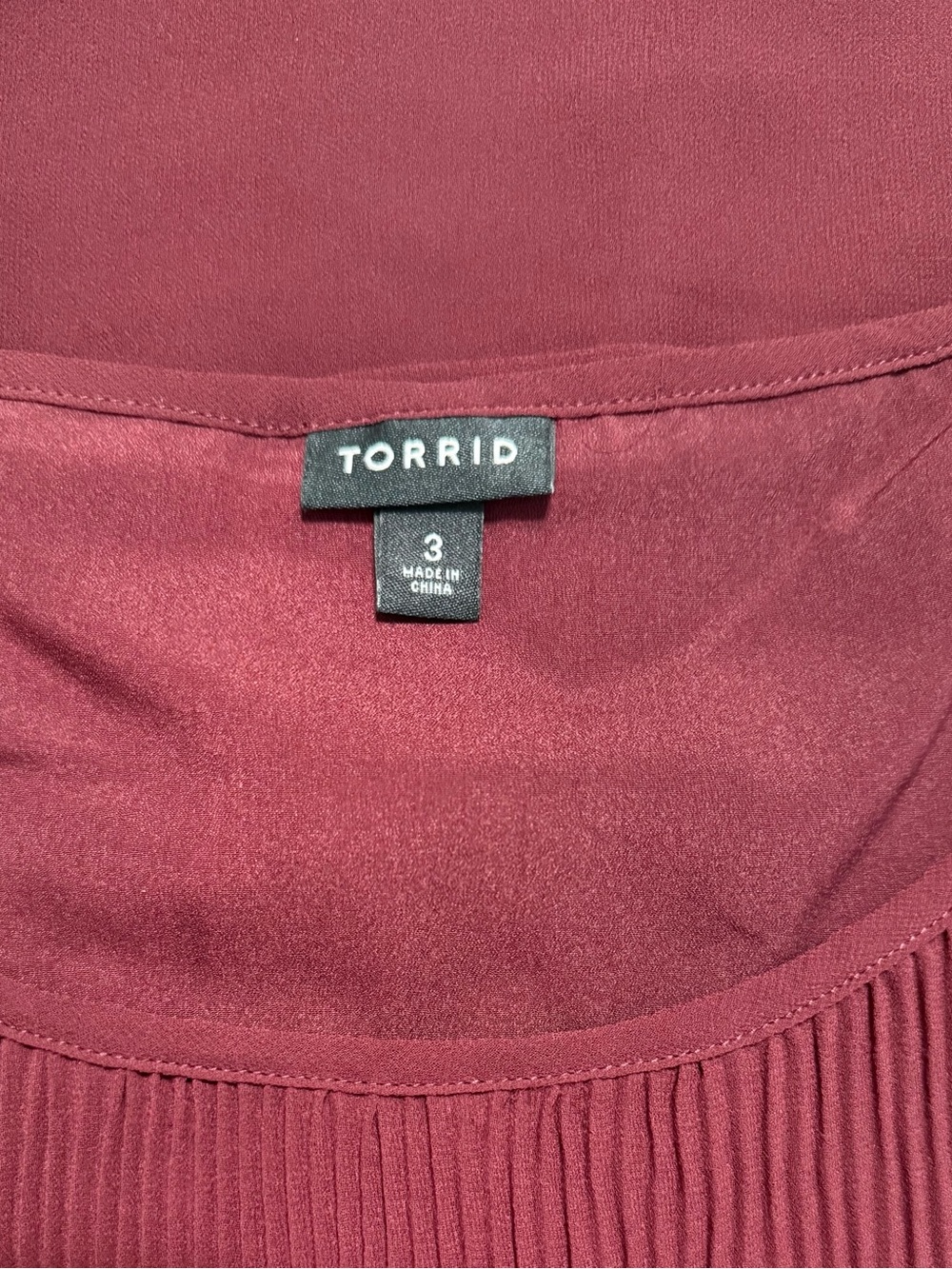 Torrid Tank Top 3X Burgundy Red Peplum Stretch Rib Knit Women's Sleeveless Shirt - Picture 3 of 5